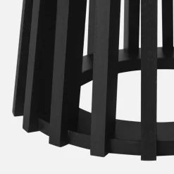 Mesa de centro redondas de efecto madera y abeto, set de 2