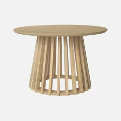 Mesa de centro redondas de efecto madera y abeto, set de 2