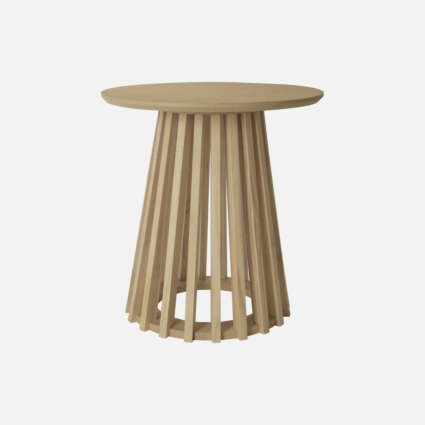 Mesa de centro redondas de efecto madera y abeto, set de 2
