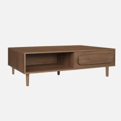 Mesa de centro vintage con efecto madera y 1 cajón
