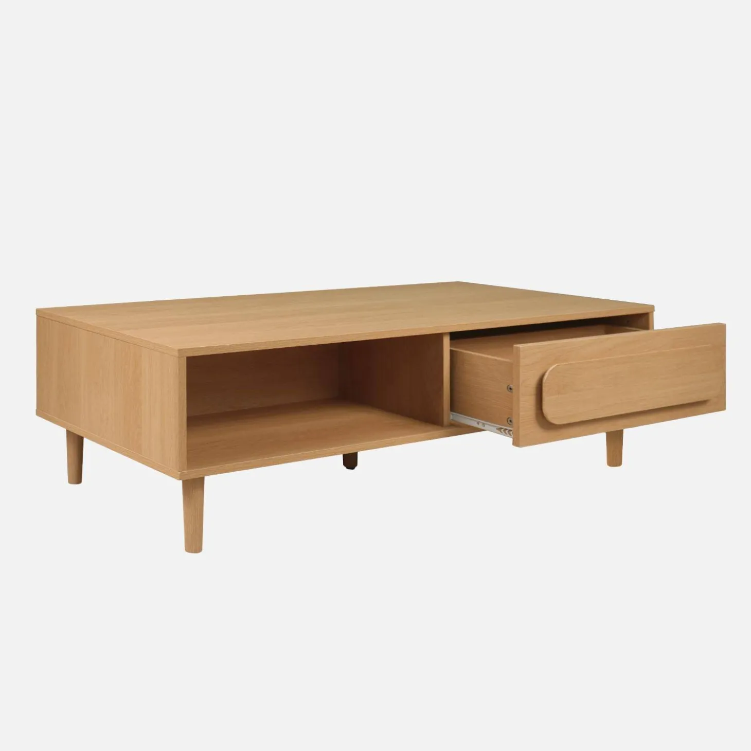 Mesa de centro vintage con efecto madera y 1 cajón