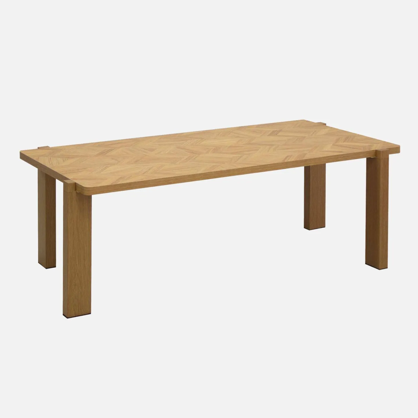 Mesa de centro vintage rectangular decorada con efecto de madera en espiga