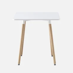 Mesa de comedor cuadrada de MDF y madera de haya, 70cm