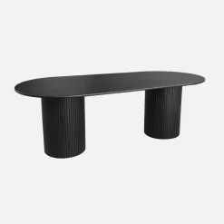 Mesa de comedor de madera de hévea y chapado de roble, 8 plazas