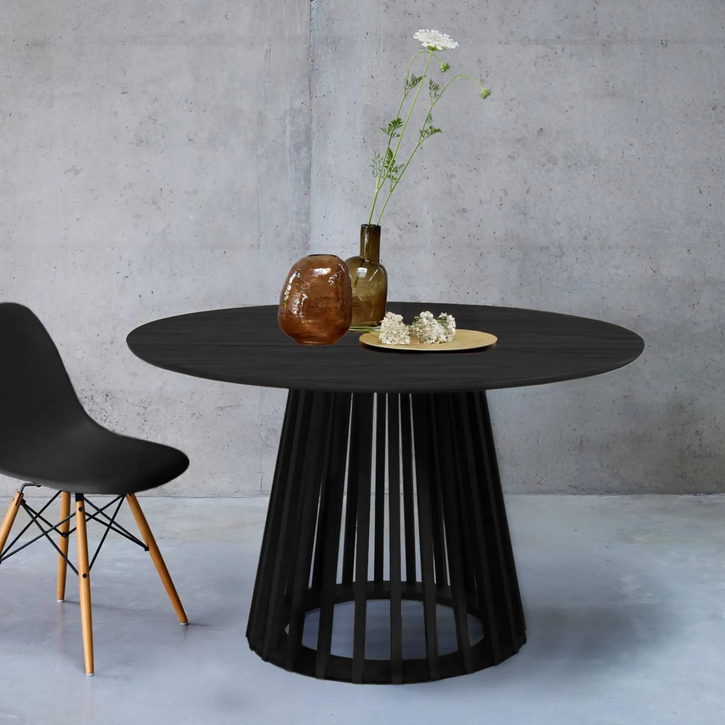 Mesa de comedor efecto madera de 4 plazas