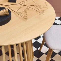 Mesa de comedor efecto madera de 4 plazas