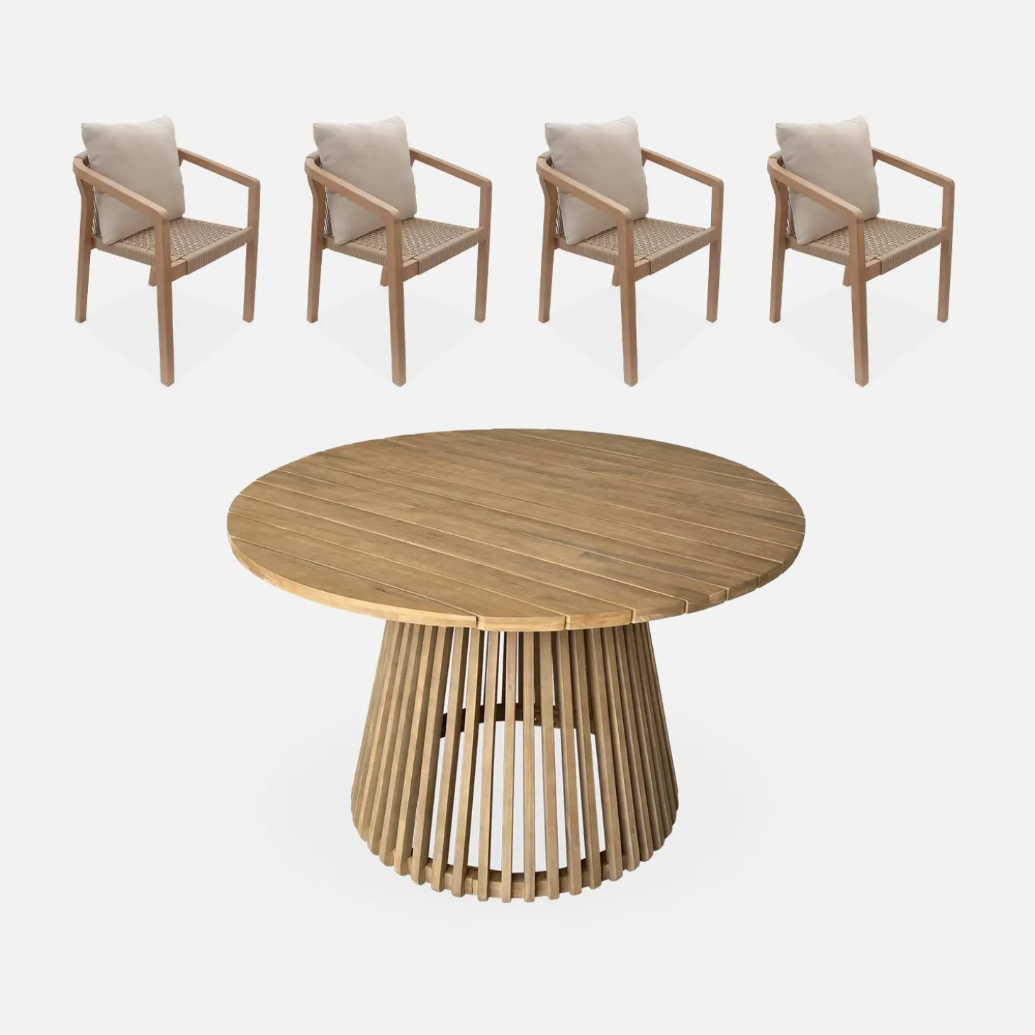Mesa de comedor interior/exterior madera de acacia de 4 plazas