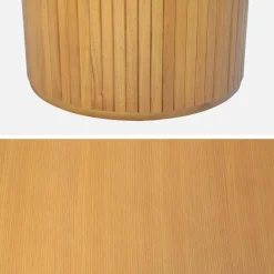 Mesa de comedor oblonga de madera de hevea y chapa de roble de 6 a 8 plazas