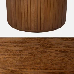 Mesa de comedor oblonga de madera de hevea y chapa de roble de 6 a 8 plazas
