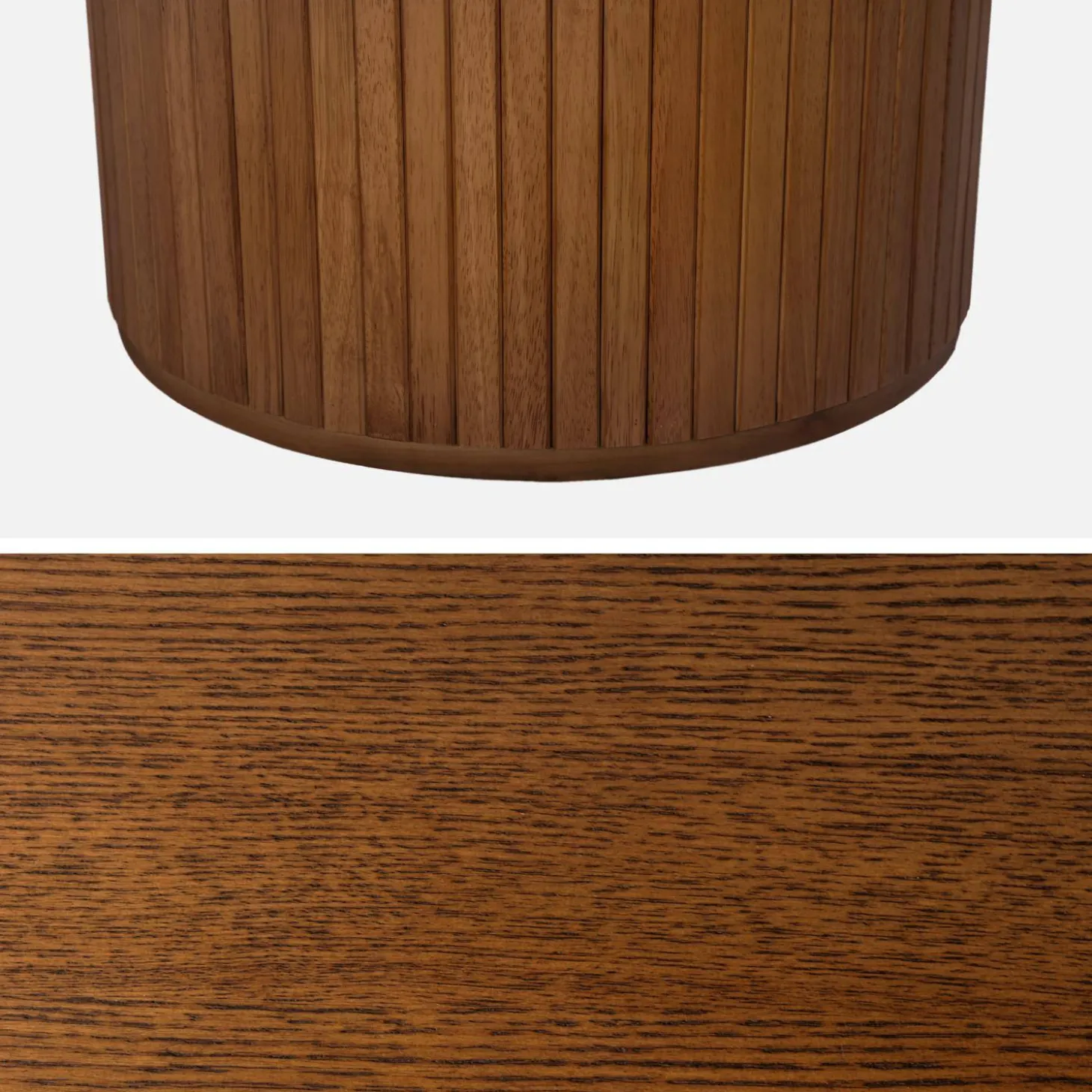 Mesa de comedor oblonga de madera de hevea y chapa de roble de 6 a 8 plazas
