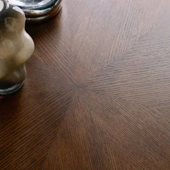 Mesa de comedor ovalada de madera de hevea y chapa de roble para 6 personas