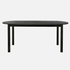 Mesa de comedor ovalada de madera de hevea, 6 plazas