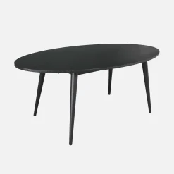 Mesa de comedor ovalada de madera de hevea y chapa de roble para 6 personas
