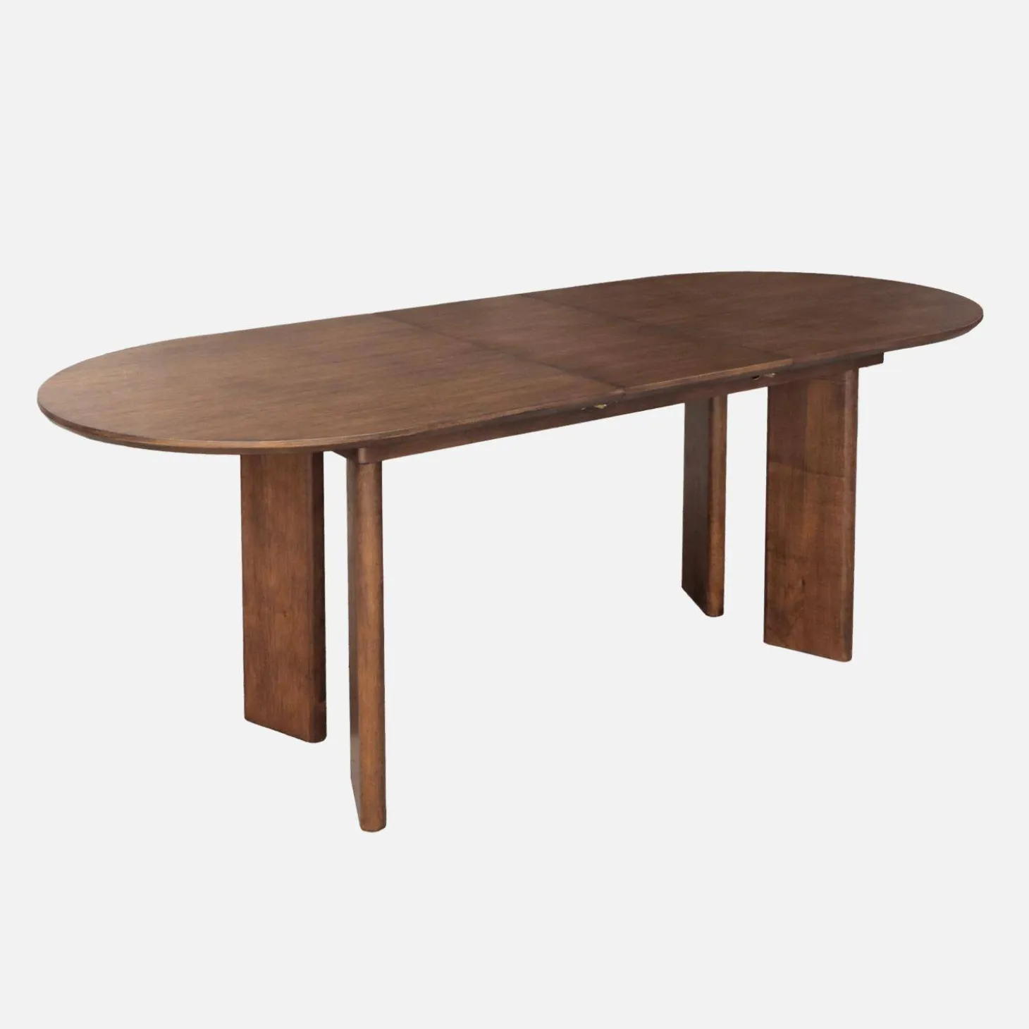 Mesa de comedor ovalada extensible de madera de hevea, 6-8 plazas