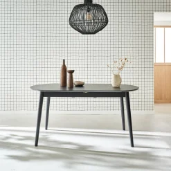 Mesa de comedor ovalada y extensible de 6 a 8 plazas