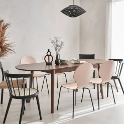 Mesa de comedor ovalada y extensible de 6 a 8 plazas