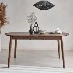 Mesa de comedor ovalada y extensible de 6 a 8 plazas