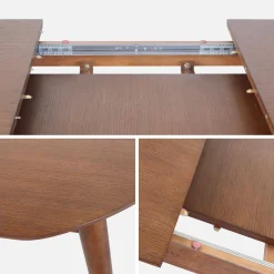 Mesa de comedor ovalada y extensible de 6 a 8 plazas
