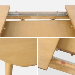 Mesa de comedor ovalada y extensible de 6 a 8 plazas