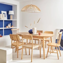 Mesa de comedor ovalada y extensible de 6 a 8 plazas