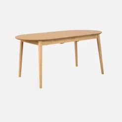 Mesa de comedor ovalada y extensible de 6 a 8 plazas
