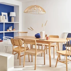 Mesa de comedor ovalada y extensible de 6 a 8 plazas