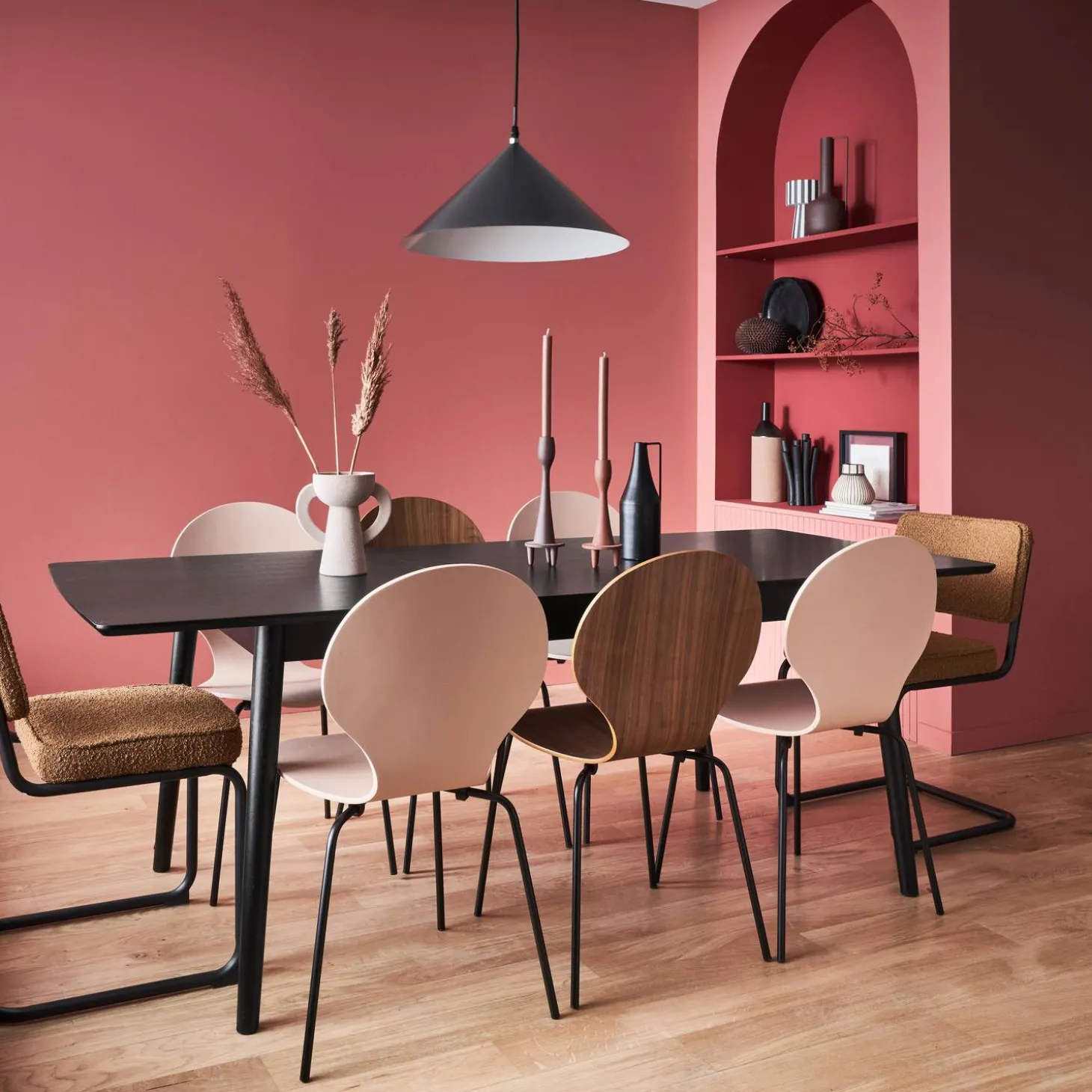 Mesa de comedor rectangular extensible de 6-8 plazas