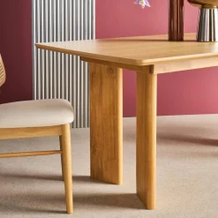 Mesa de comedor rectangular extensible de madera, 6-8 plazas