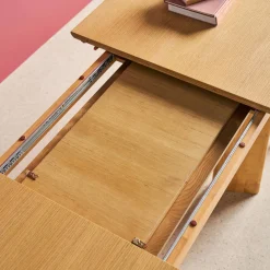 Mesa de comedor rectangular extensible de madera, 6-8 plazas