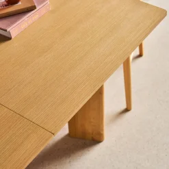 Mesa de comedor rectangular extensible de madera, 6-8 plazas