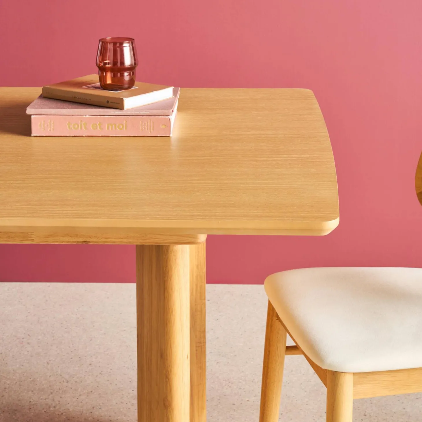 Mesa de comedor rectangular extensible de madera, 6-8 plazas