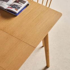 Mesa de comedor rectangular extensible de madera, 4-6 plazas