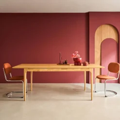 Mesa de comedor rectangular extensible de madera, 6-8 plazas