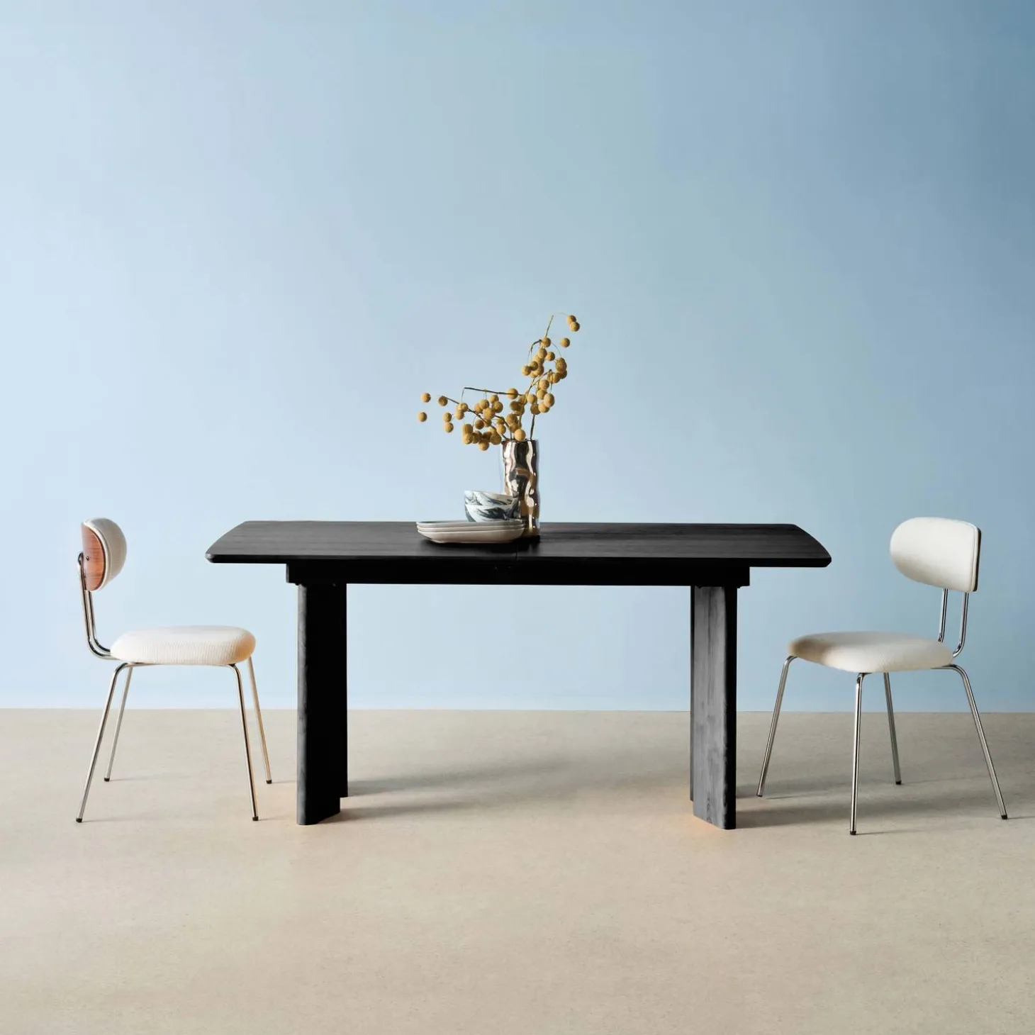 Mesa de comedor rectangular extensible de madera, 6-8 plazas