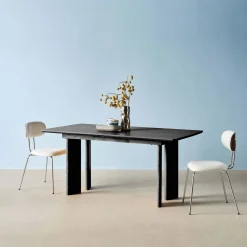 Mesa de comedor rectangular extensible de madera, 6-8 plazas