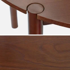 Mesa de comedor redonda de madera de hevea, 4 plazas