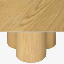 Mesa de comedor redonda de madera de hevea con 4 plazas, 130cm