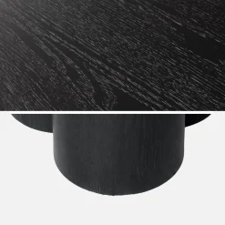 Mesa de comedor redonda de madera de hevea con 4 plazas, 130cm