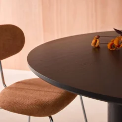 Mesa de comedor redonda de madera de hevea con 4 plazas, 130cm