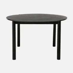 Mesa de comedor redonda de madera de hevea, 4 plazas