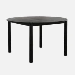 Mesa de comedor redonda de madera de hevea, 4 plazas