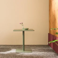 Mesa de jardín bistró cuadrada de acero, 2 plazas