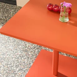 Mesa de jardín bistró cuadrada de acero, 2 plazas