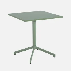 Mesa de jardín bistró cuadrada plegable de acero, 2 personas