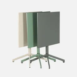 Mesa de jardín bistró cuadrada plegable de acero, 2 personas