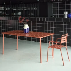 Mesa de jardín bistró de acero, 6-8 plazas, 160cm