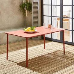Mesa de jardín bistró de acero, 6-8 plazas, 160cm