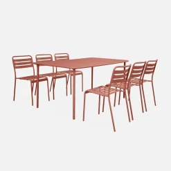 Mesa de jardín bistró de acero, 6-8 plazas, 160cm