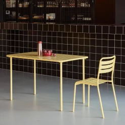 Mesa de jardín bistró de acero, 4 plazas, 120cm