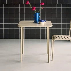 Mesa de jardín bistró de acero, 2 plazas, 70cm